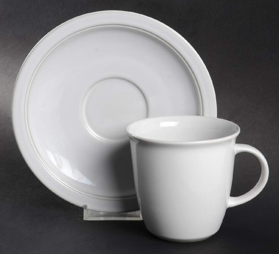 White Cliff Flat Cup & Saucer Set by Mikasa-1