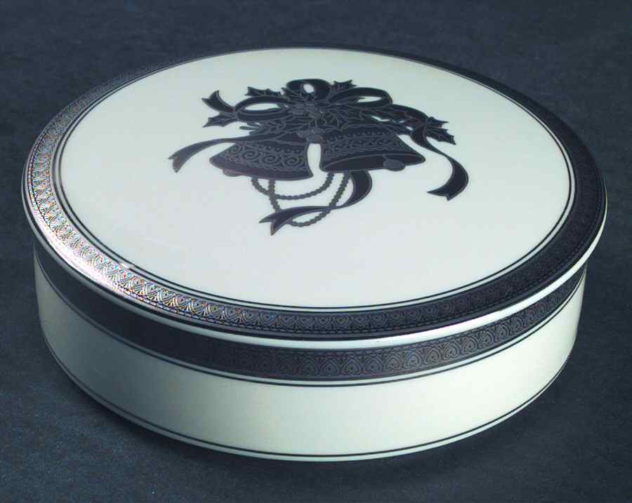 Happy Bells (Platinum) 5" Round Box & Lid by Mikasa-1