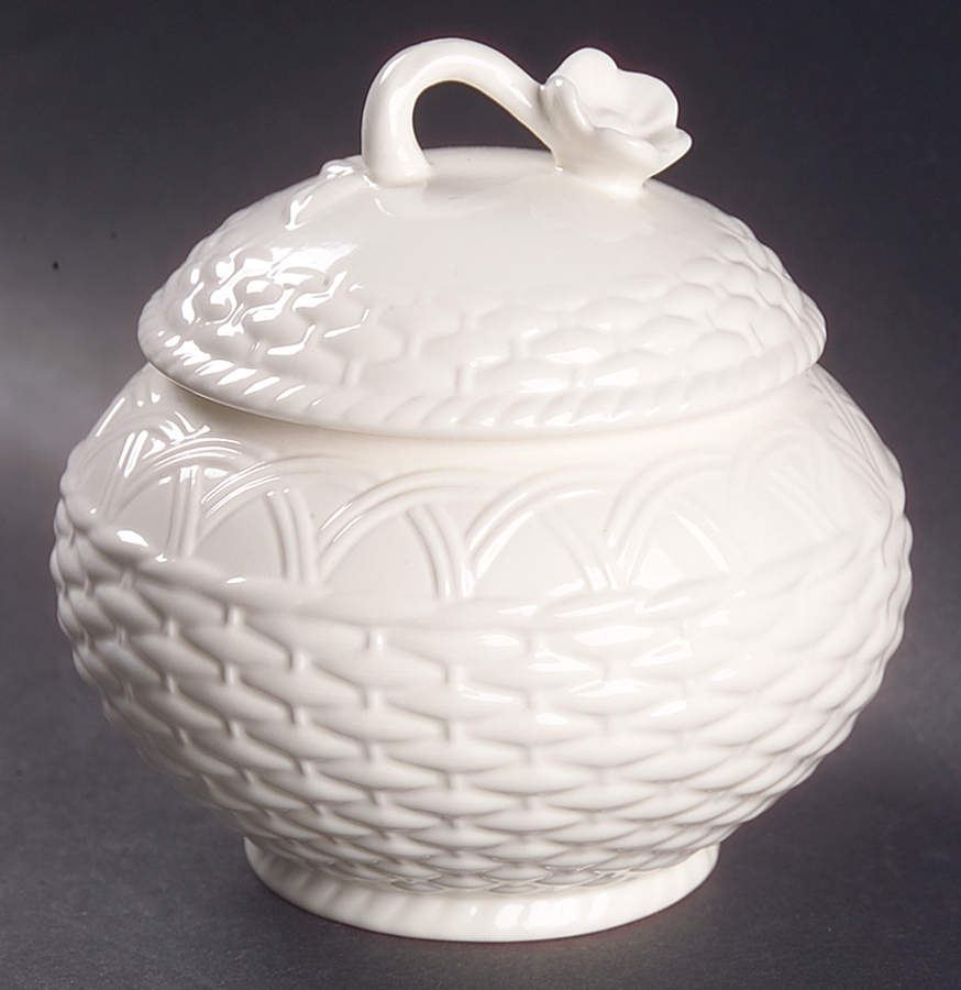 Country Manor White Sugar Bowl & Lid by Mikasa-1