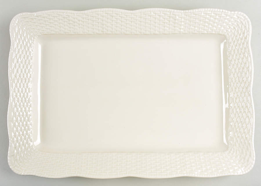 Country Manor White 17" Rectangular Serving Platter by Mikasa-1