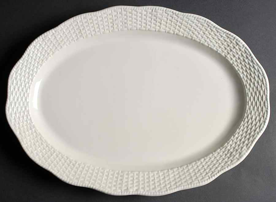 Country Manor White 18" Oval Serving Platter by Mikasa-1