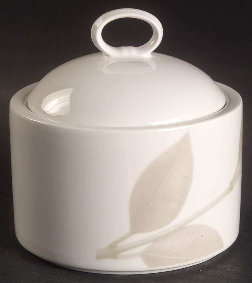 Irish Linen (Leaves) Sugar Bowl & Lid by Mikasa-1