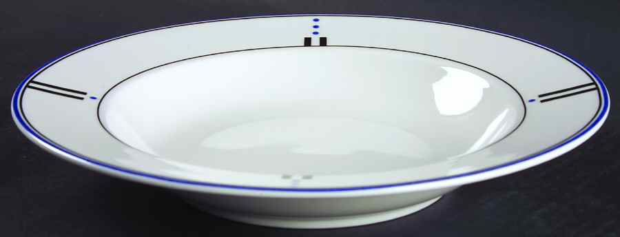 Pinstripe Large Rim Soup Bowl by Mikasa-1