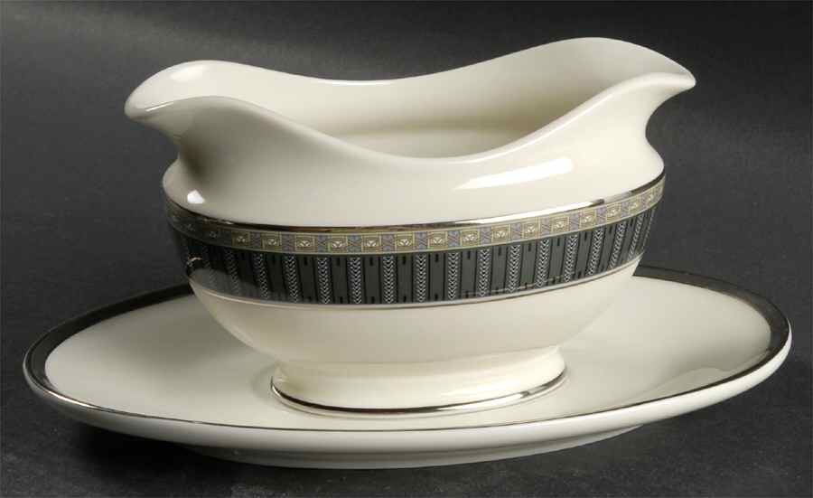 Tuxedo Park Gravy Boat & Underplate by Mikasa-1