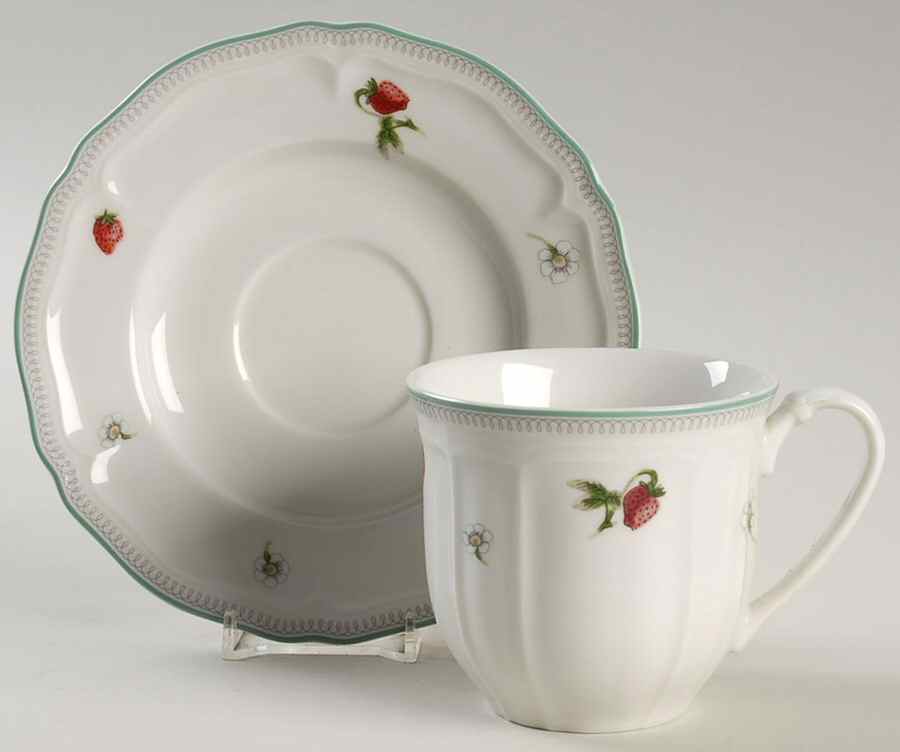 Strawberry Field Flat Cup & Saucer Set by Mikasa-1