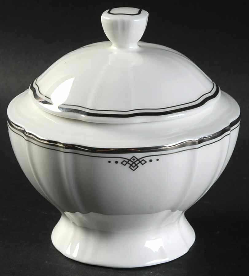 Braemar Platinum Sugar Bowl & Lid by Mikasa-1