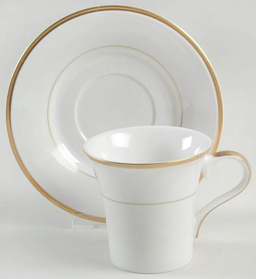 Regency Gold Flat Cup & Saucer Set by Mikasa-1