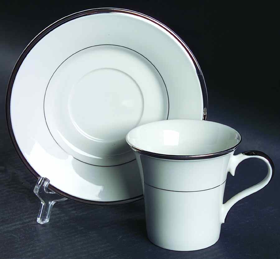 Regency Platinum Flat Cup & Saucer Set by Mikasa-1
