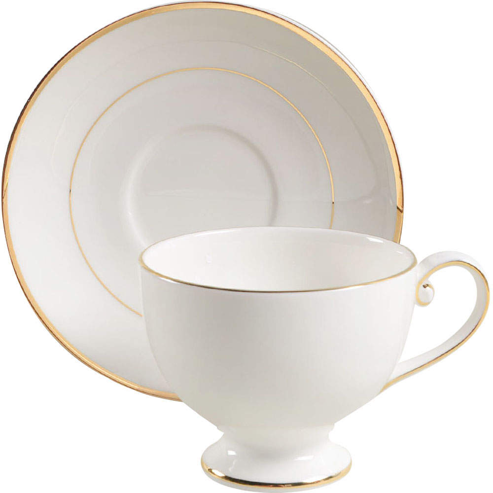 Cameo Gold Footed Cup & Saucer Set by Mikasa-1