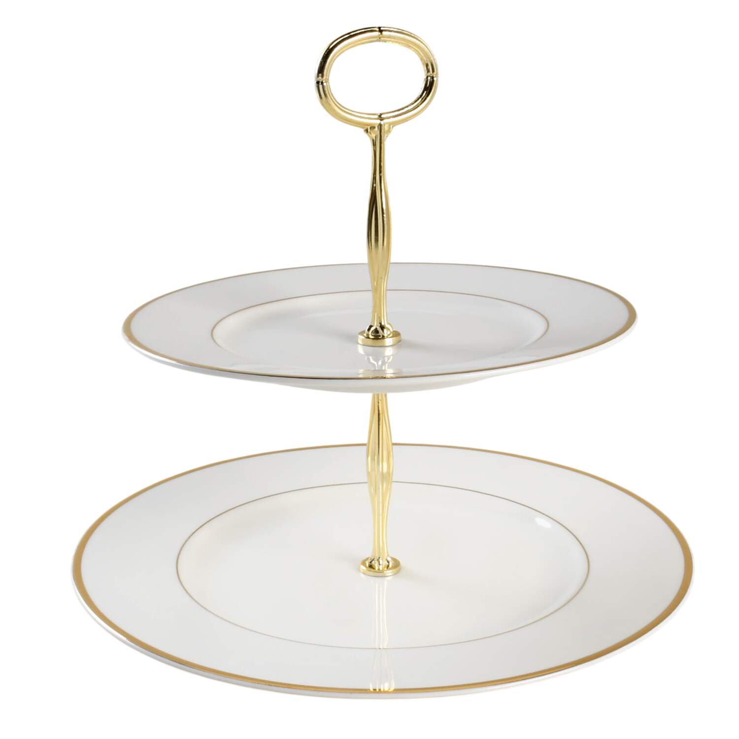Cameo Gold 6 5/8"-10"  2 Tiered Serving Tray (Dp, Sp) HC by Mikasa-1
