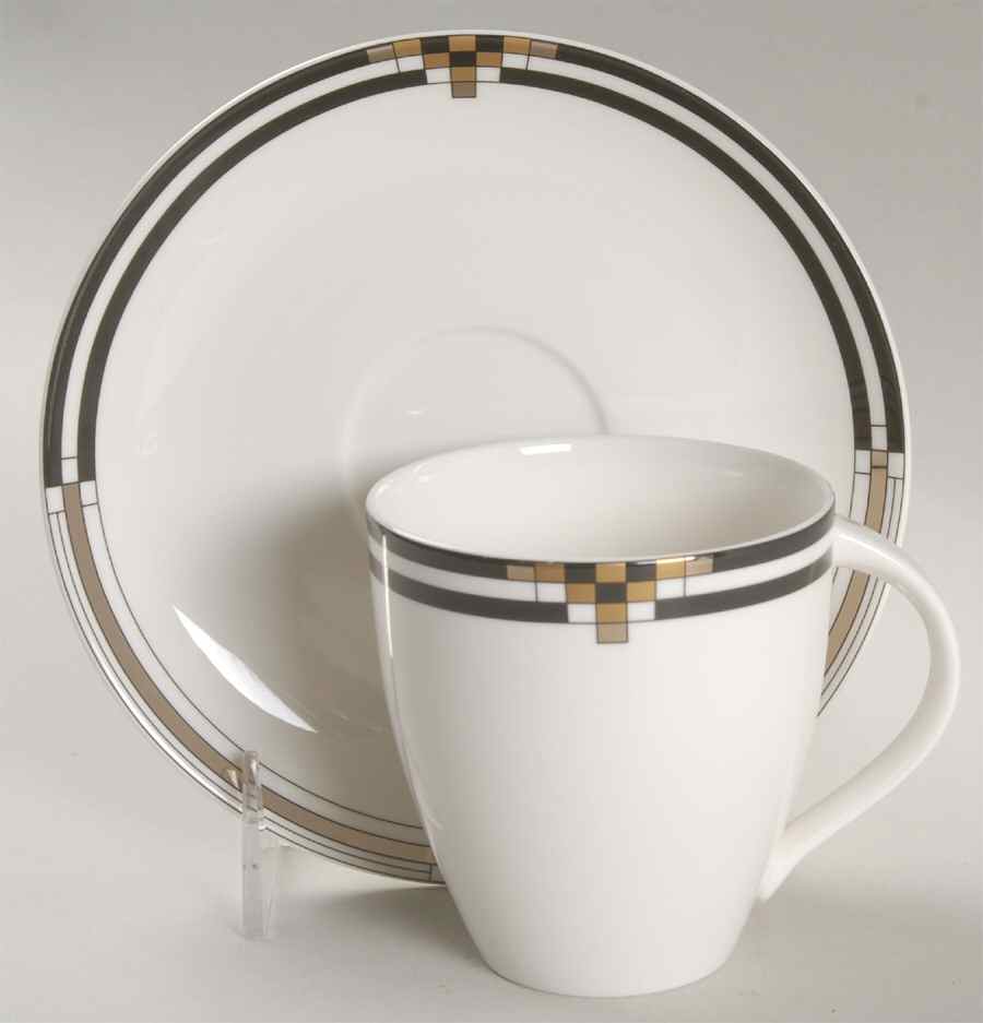 Ebony Jewels Flat Cup & Saucer Set by Mikasa-1