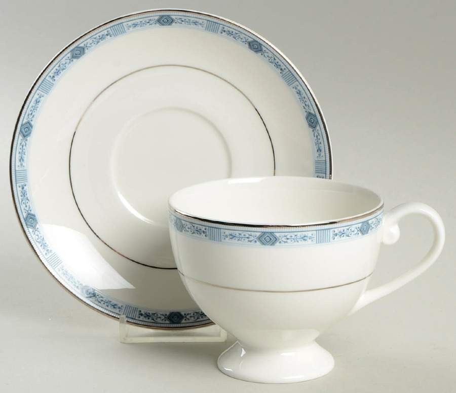 Blue Serenade Footed Cup & Saucer Set by Mikasa-1