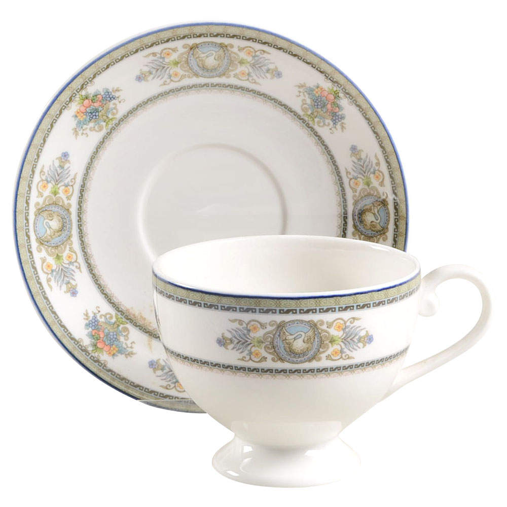 Victorian Crest Footed Cup & Saucer Set by Mikasa-1