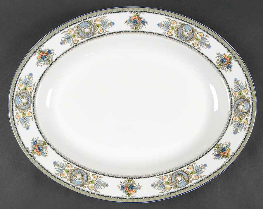 Victorian Crest 14" Oval Serving Platter by Mikasa-1