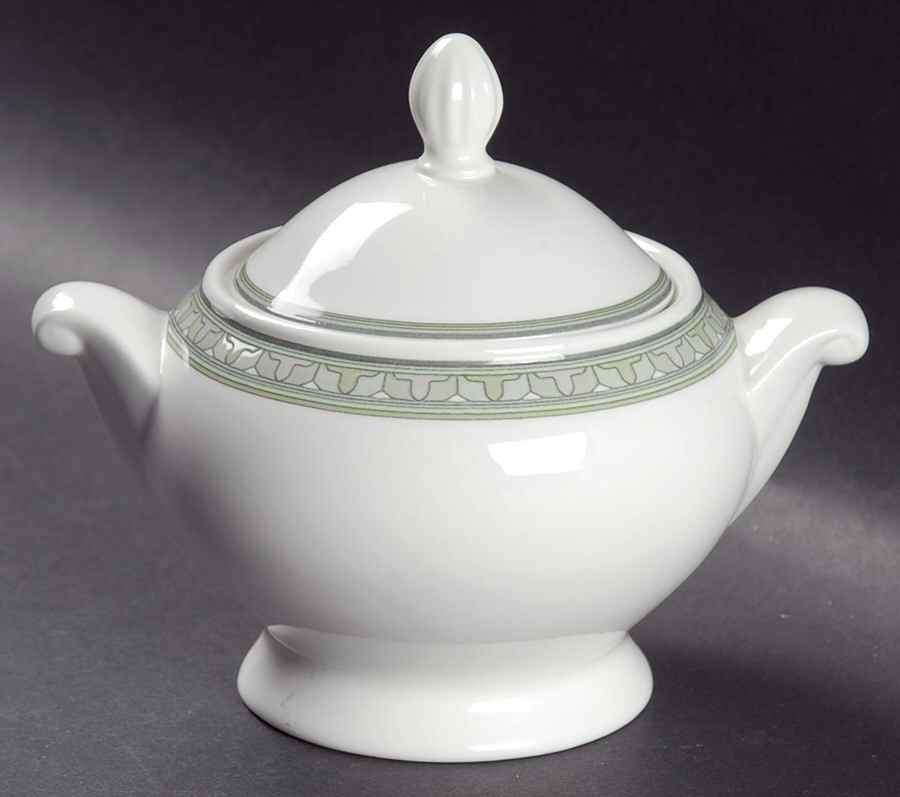 Green Silk Sugar Bowl & Lid by Mikasa-1