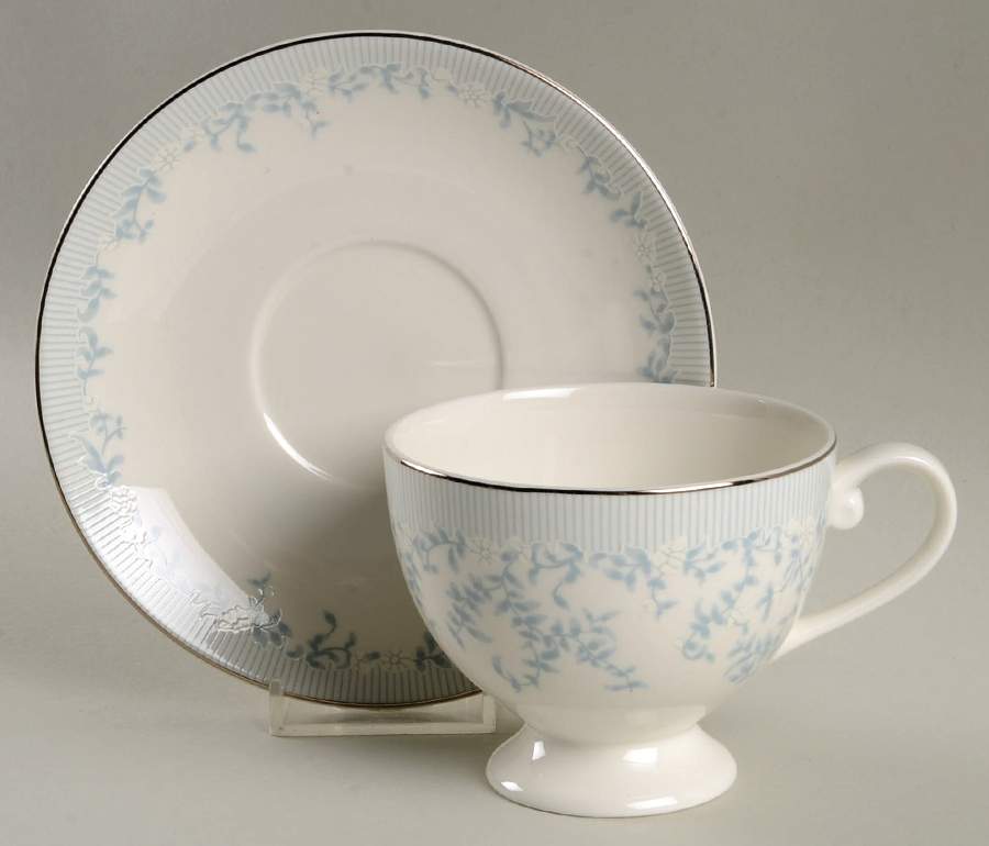 Bridal Lace Footed Cup & Saucer Set by Mikasa-1
