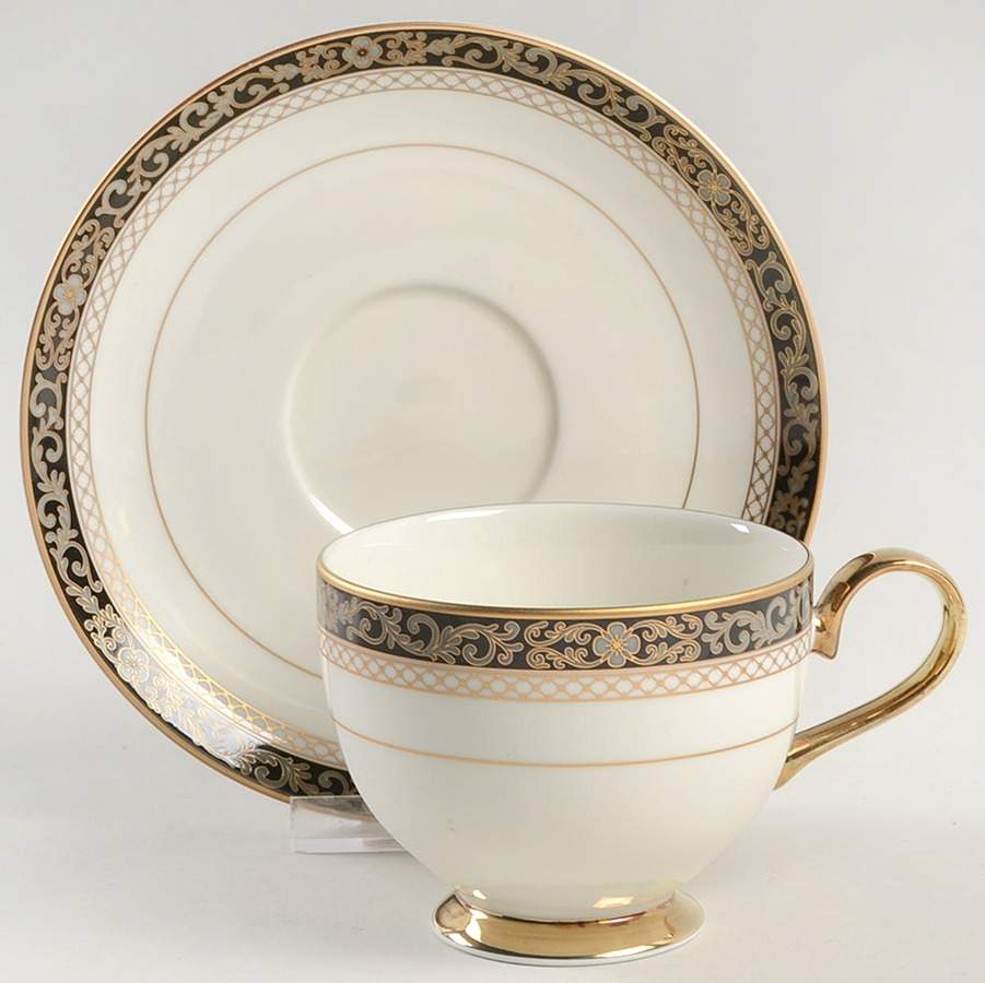 Palatial Suite Footed Cup & Saucer Set by Mikasa-1