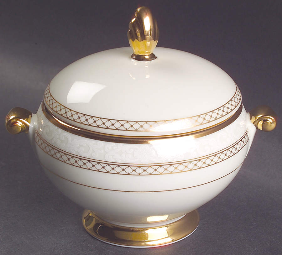 Heirloom Gold Sugar Bowl & Lid by Mikasa-1