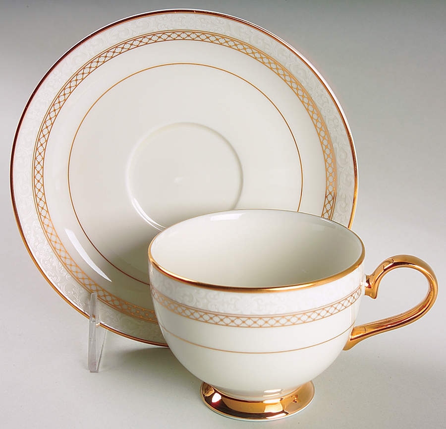 Heirloom Gold Footed Cup & Saucer Set by Mikasa-1