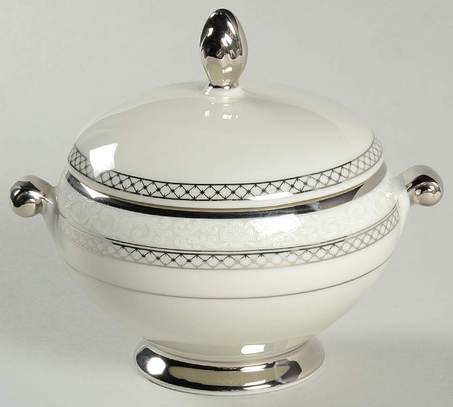 Heirloom Platinum Sugar Bowl & Lid by Mikasa-1