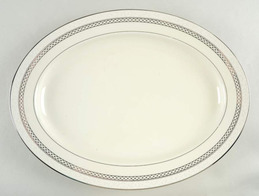 Heirloom Platinum 15" Oval Serving Platter by Mikasa-1