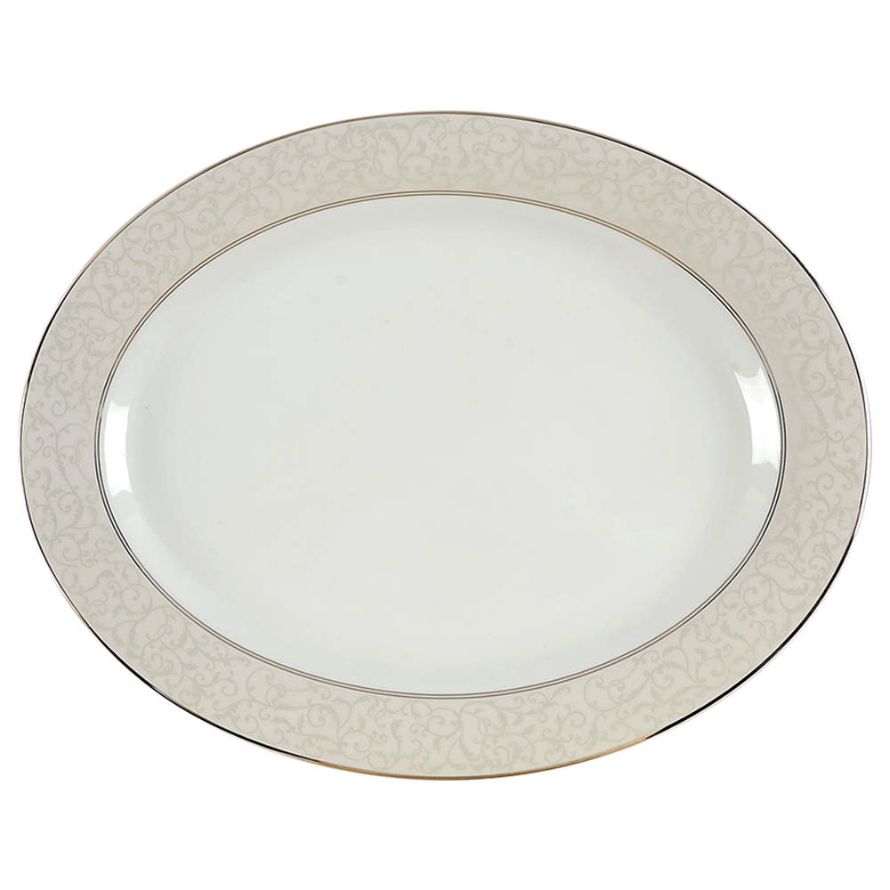 Parchment (Thailand) 16" Oval Serving Platter by Mikasa-1
