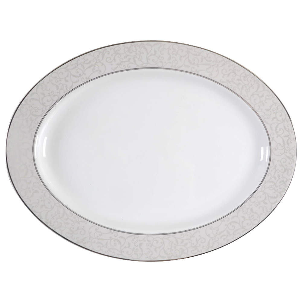 Parchment (Thailand) 15" Oval Serving Platter by Mikasa-1