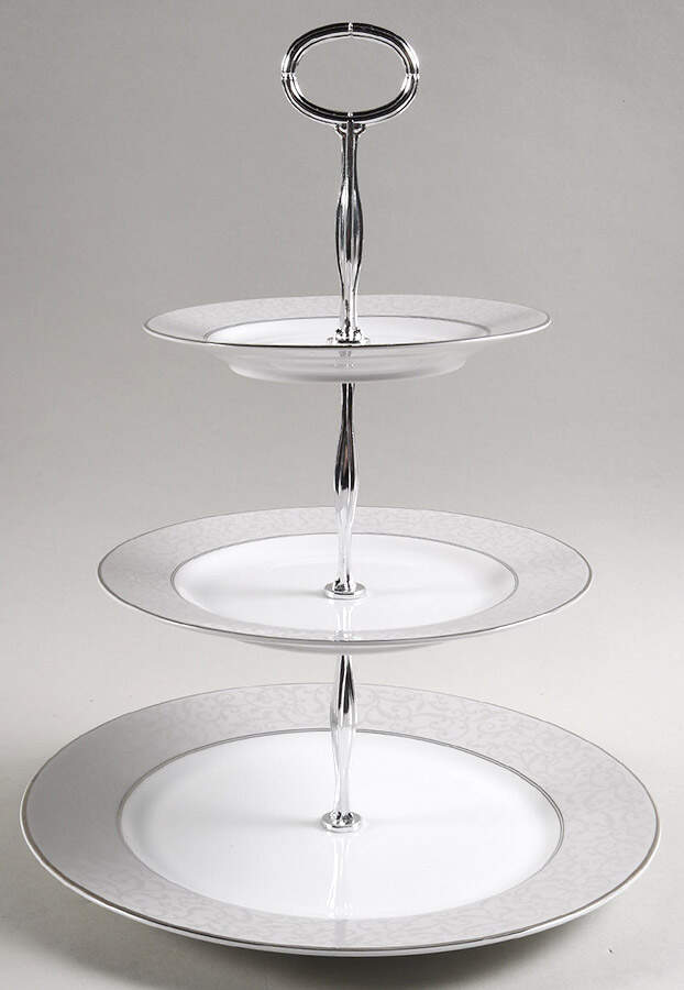 Parchment (Thailand) 13 7/8"-14 1/4" 3-Tiered Serving Tray(DP,SP,BB) HC by Mikasa-1