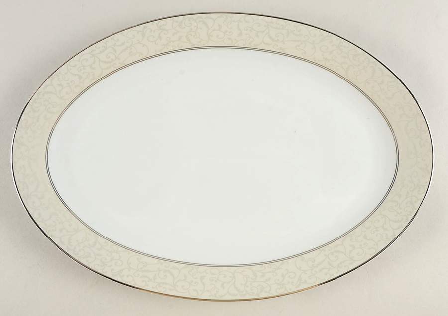 Parchment (Thailand) 14" Oval Serving Platter by Mikasa-1