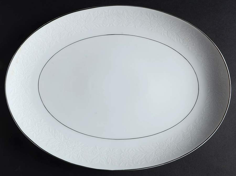 Bridal Wreath 14" Oval Serving Platter by Modern China & Table Institute-1