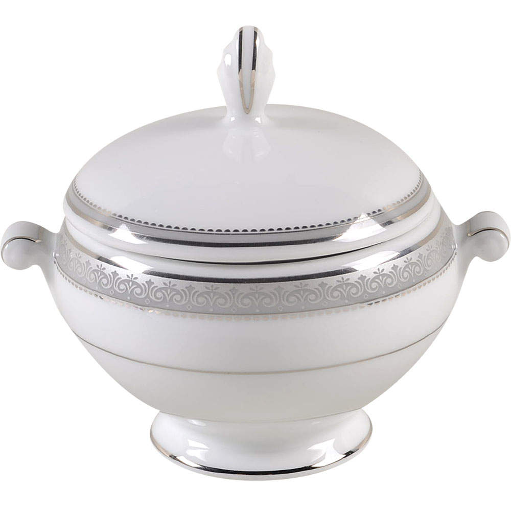 Platinum Crown Sugar Bowl & Lid by Mikasa-1