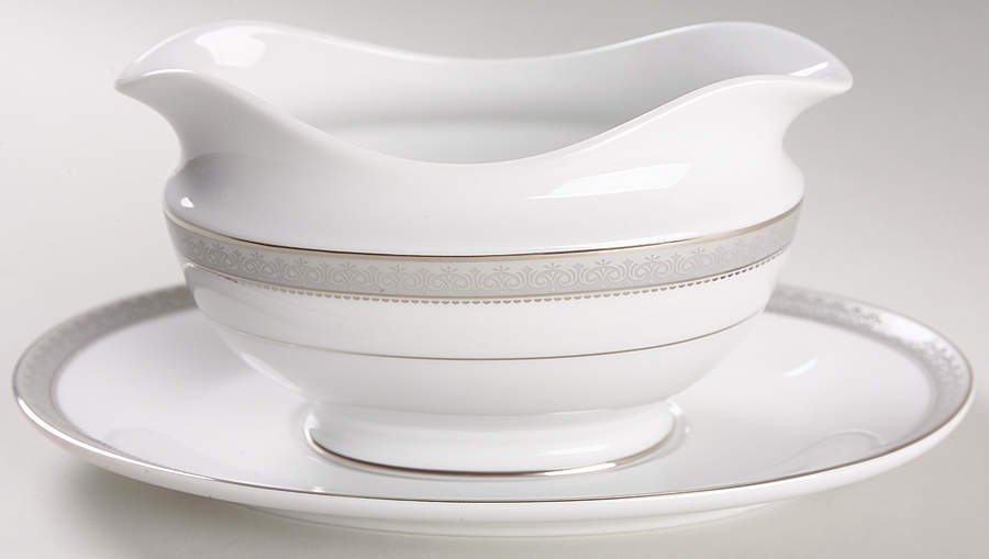 Platinum Crown Gravy Boat & Underplate by Mikasa-1
