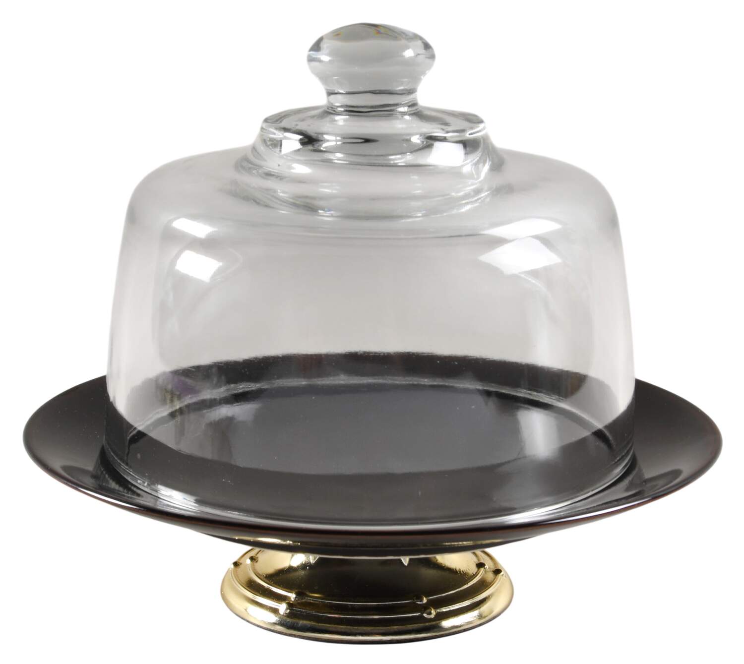 Platinum Crown 6 1/2"-7 1/2" Footed Cheese Plate w/ Glass Dome HC by Mikasa-1