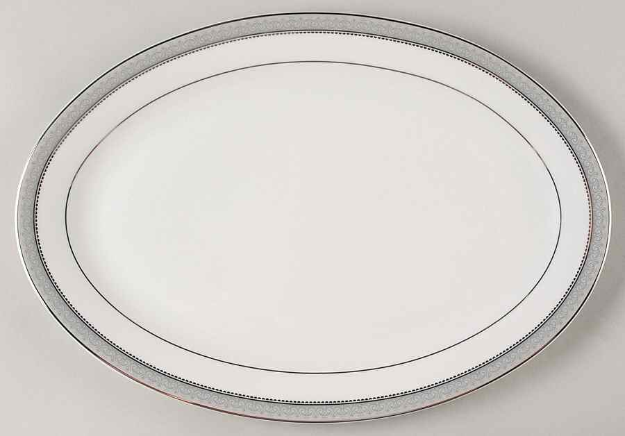 Platinum Crown 14" Oval Serving Platter by Mikasa-1