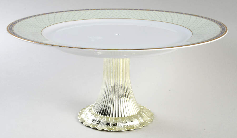 Roman Jewel Cake Stand with 4"-5" Metal Pedestal  Hc by Mikasa-1