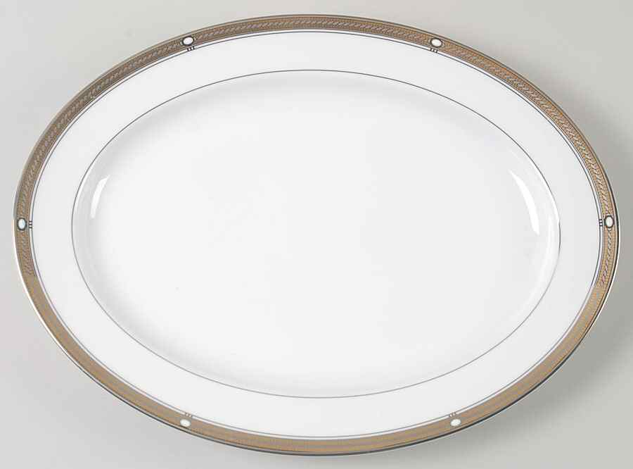 Pearl Ridge 15" Oval Serving Platter by Mikasa-1