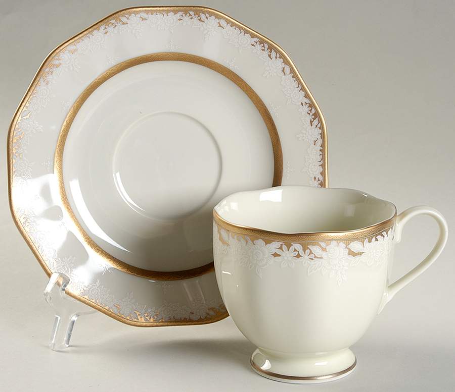 Victorian Era Footed Cup & Saucer Set by Mikasa-1