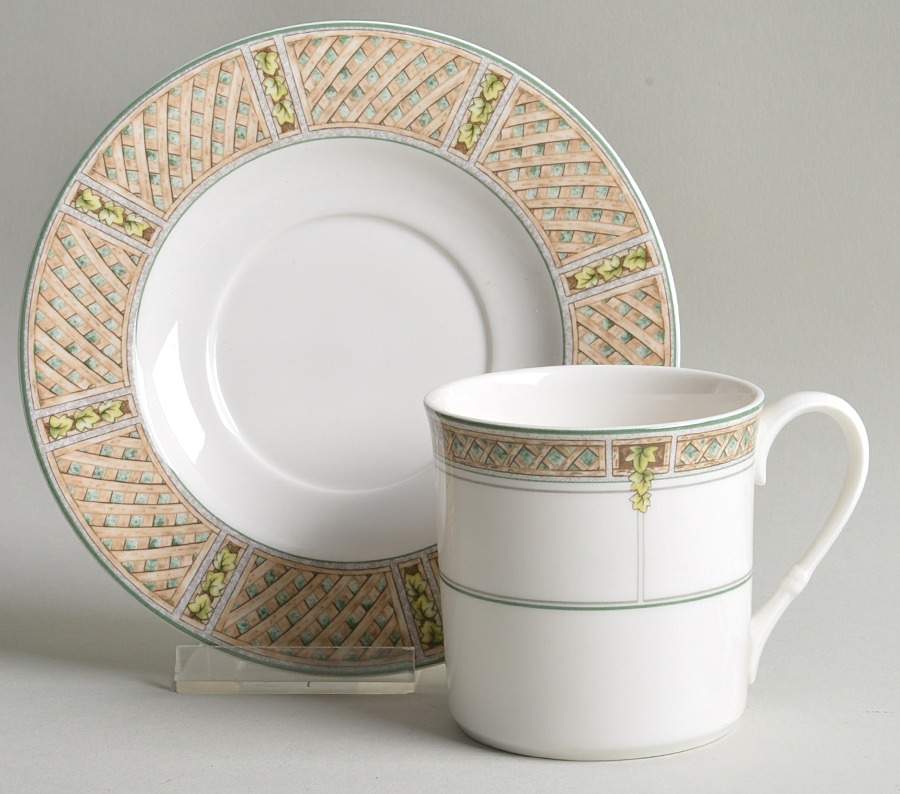 Ivy Trellis Flat Cup & Saucer Set by Mikasa-1