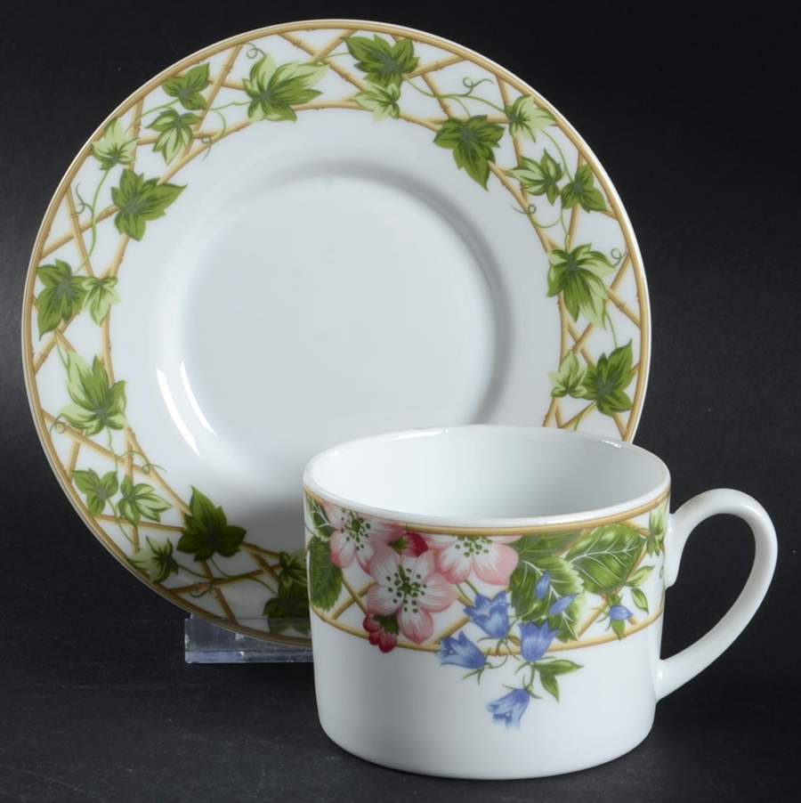 Floral Brocade Flat Cup & Saucer Set by Mikasa-1