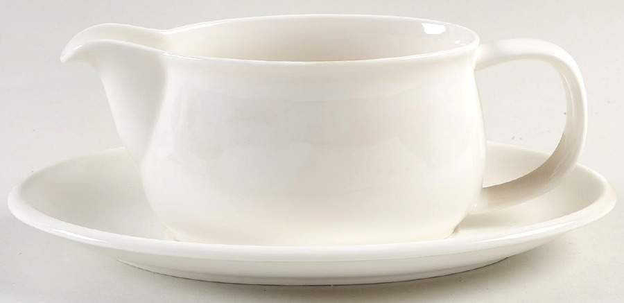 Arctic White Gravy Boat & Underplate by Mikasa-1
