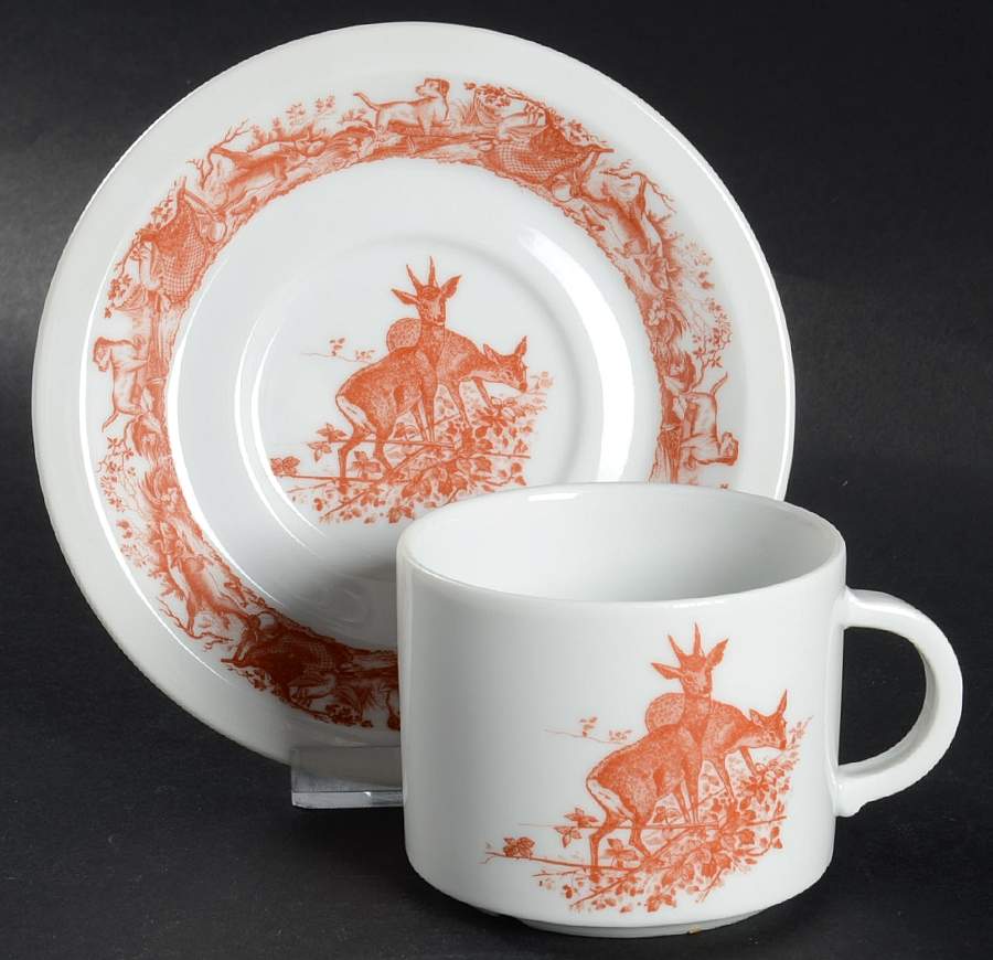 MOT28 Flat Cup & Saucer Set by Mottahedeh-1