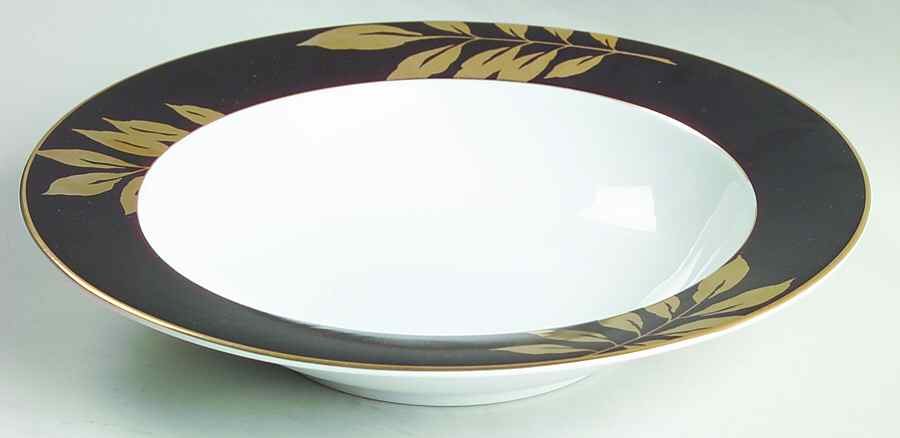 Gold Leaf Black 10" Round Vegetable Bowl by Mikasa-1
