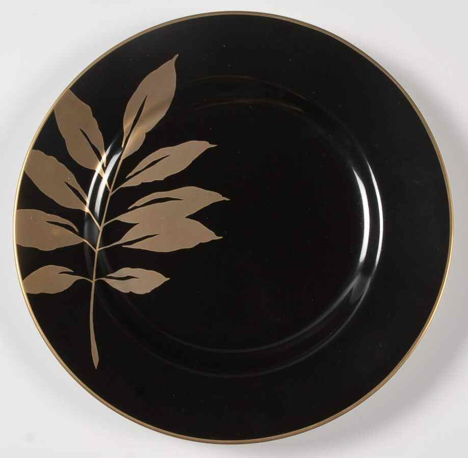 Gold Leaf Black Salad Plate by Mikasa-1