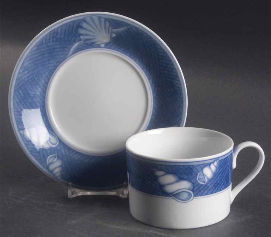 Sea Shore Flat Cup & Saucer Set by Mikasa-1