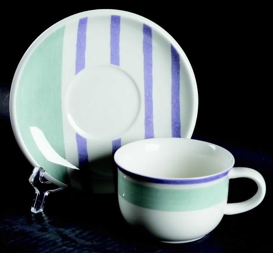 Regimental Stripes Flat Cup & Saucer Set by Mikasa-1