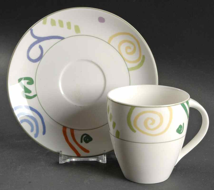 Graffiti Flat Cup & Saucer Set by Mikasa-1