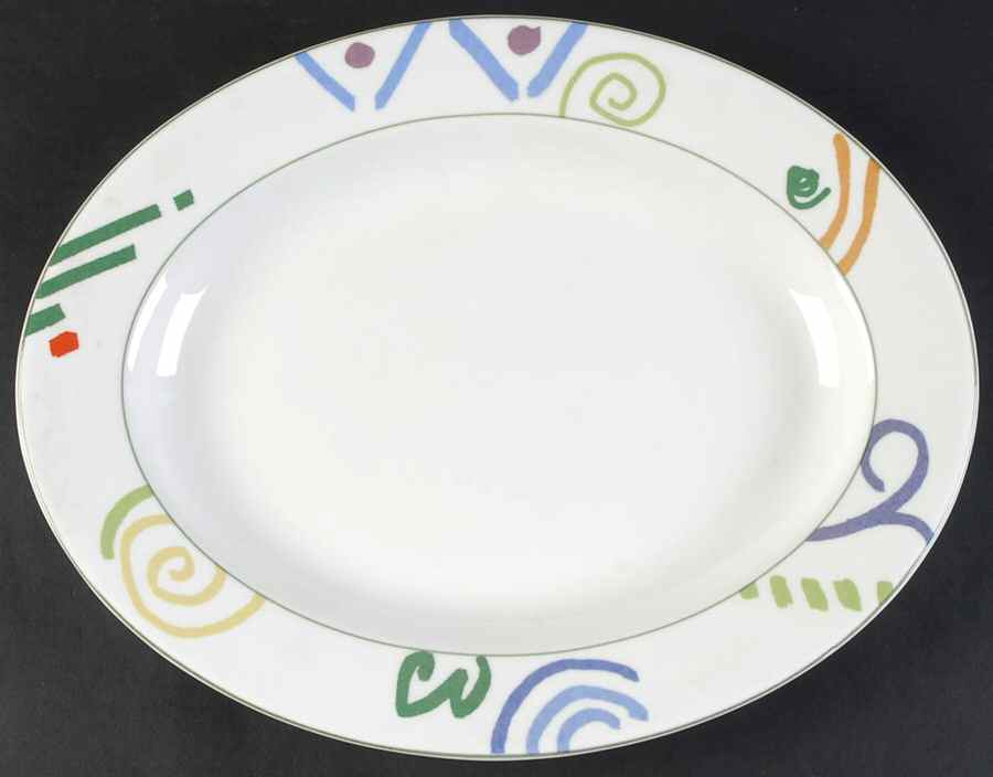 Graffiti 14" Oval Serving Platter by Mikasa-1