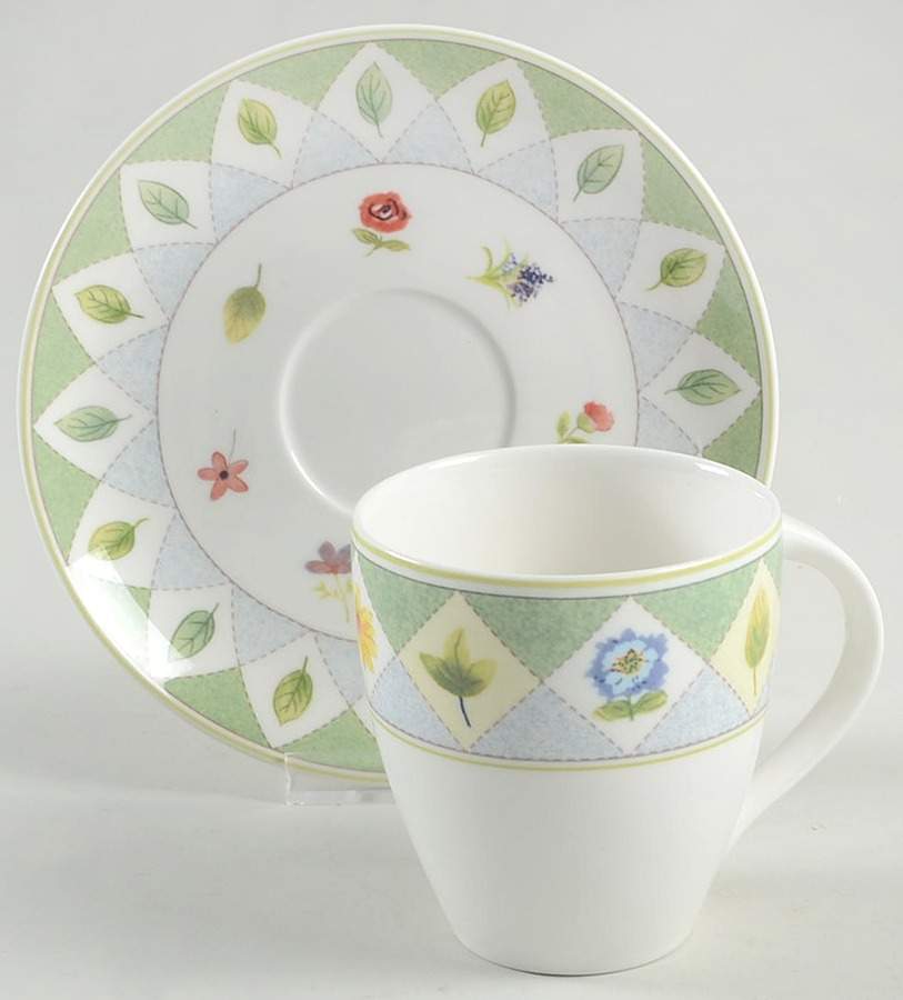 Wood Flowers Flat Cup & Saucer Set by Mikasa-1