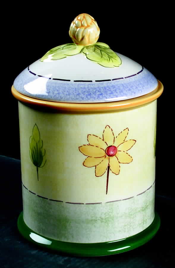 Wood Flowers 7" Storage Jar & Lid by Mikasa-1