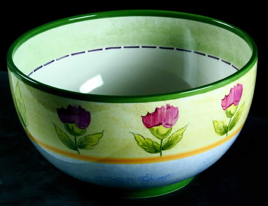 Wood Flowers 11" Large Salad Serving Bowl by Mikasa-1